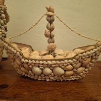 Vascello in conchiglie vintage anni '60