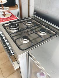 Cucina a gas 4 fuochi acciaio inox con forno