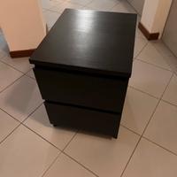 Cassettiera Malm Ikea Marrone-Nero
