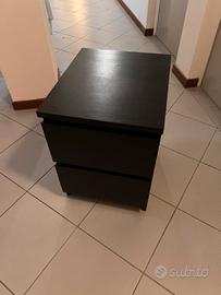 Cassettiera Malm Ikea Marrone-Nero