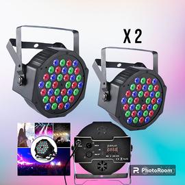 2x Proiettore Luci Strobo Discoteca Rgb Led Farett