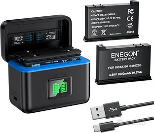ENEGON Set di batterie di ricambio per Insta360 X5