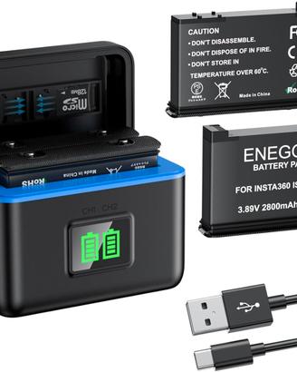 ENEGON Set di batterie di ricambio per Insta360 X5