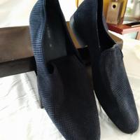 Mocassini pelle scamosciata blu notte