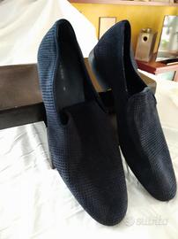 Mocassini pelle scamosciata blu notte