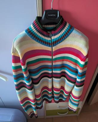 giacchetta a righe multicolore vintage AHAUS XL 