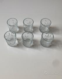 6 bicchierini liquore cicchetti vintage 80 90 anni