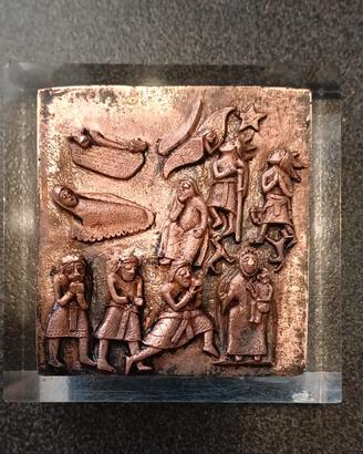 Formella portone San Zeno: natività Magi e Pastori