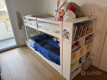 Letto a castello Abrihome 200x90 con libreria