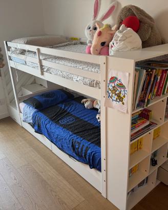 Letto a castello Abrihome 200x90 con libreria