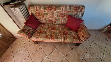 Divano rustico in legno in tessuto a due posti