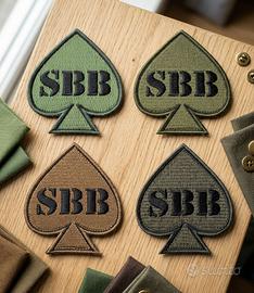 Set 4 Toppe Ricamate SBB - Asso di Picche Militare