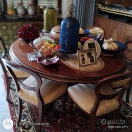 tavolo con 6 sedie modernariato