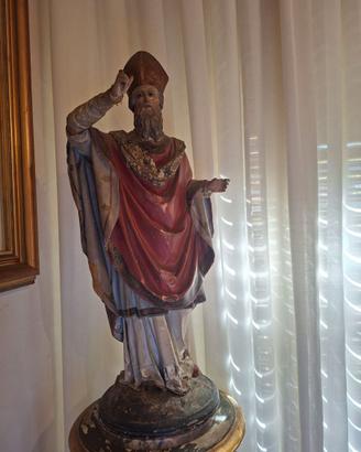 Statua antica in cartapesta - San Nicola - XIX Sec
