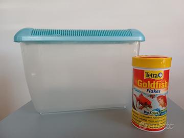 Vaschetta/trasportino pesce rosso + mangime