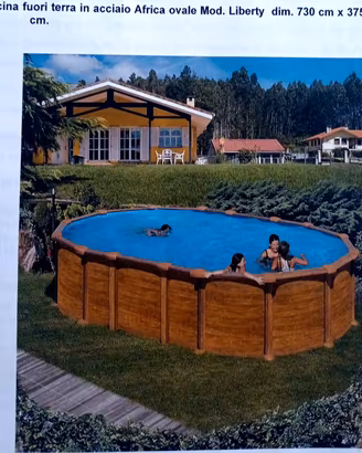 Piscina fuori terra acciaio 7,30x3,75m NUOVA