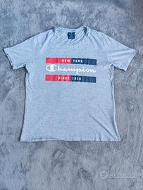T-shirt Champion Grigia New York College Vintage S