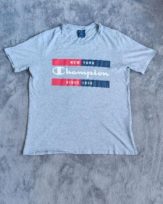 T-shirt Champion Grigia New York College Vintage S