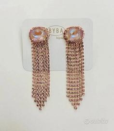 Byba Bijoux Orecchini Crystal Cream Rosa