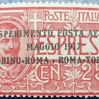 REGNO 1917 Esperimento di posta aerea - POSTA AERE