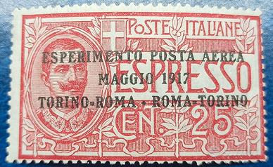 REGNO 1917 Esperimento di posta aerea - POSTA AERE