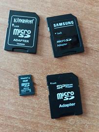 3 adattatori micro sd + micro sd da 1gb