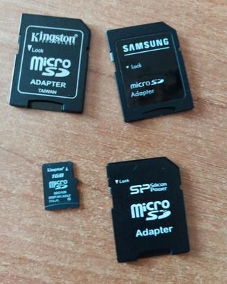 3 adattatori micro sd + micro sd da 1gb