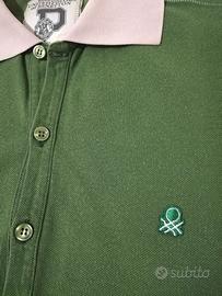 Polo Benetton verde. Taglia XL
