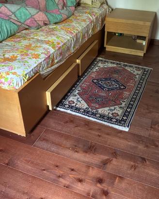 Letto con cassetti+ materasso e comodino in legno