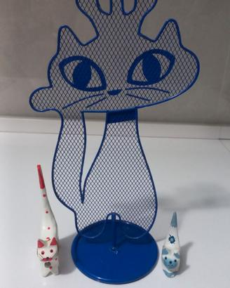 Porta Bijoux forma gatto con gattini porta anelli