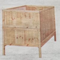 Lettino ikea cm140x70, 2 altezze, con 2 materassi