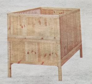 Lettino ikea cm140x70, 2 altezze, con 2 materassi