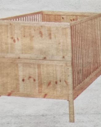 Lettino ikea cm140x70, 2 altezze, con 2 materassi