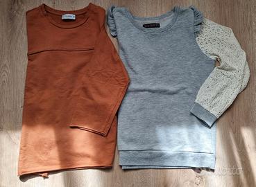 2 felpe InField Pull&Bear 12 anni cotone pizzo
