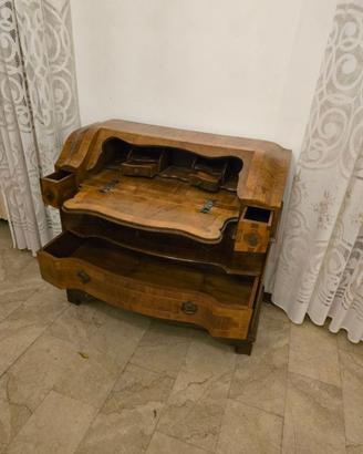 Scrittoio legno mobile Ribalta secrétaire 3 casset