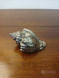 Elegante conchiglia vintage placcata argento,