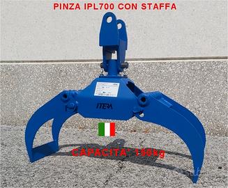 Pinza Legna IPL700 +STAFFA Doppio Snodo