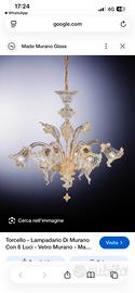 Lampadario di Murano “Torcello” a 6 luci
