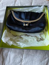 Pochette vintage in raso e tracolla