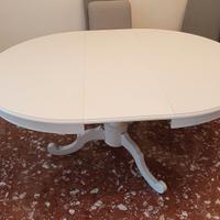 Tavolo rotondo in legno placcato bianco