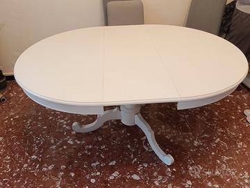 Tavolo rotondo in legno placcato bianco