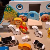 Arca di Noè in legno + Tamburo con luci e suoni