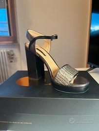 Plató - Can.metal acciaio/guvè nappa nera A.Pinto