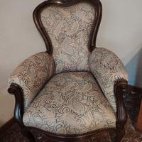 Poltrona legno e tessuto