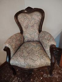 Poltrona legno e tessuto