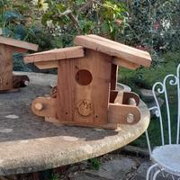 Mangiatoia Uccellini in Legno di Botte