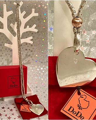 DODO*Originale Collana con cuore e pepita oro rosa