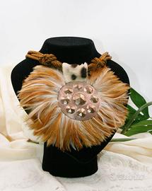 Collana Vintage '80 Etnica Piume - Made in Italy