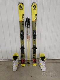 Sci 120 cm, scarponi e bastoncini per bambino/a