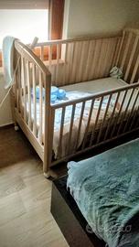 lettino  neonato pali con materasso
